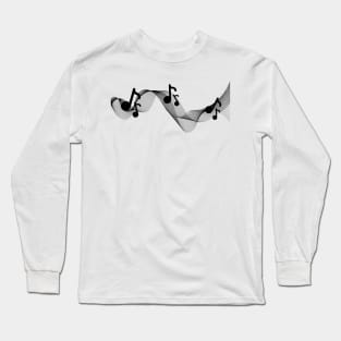 Black soundwave and music notes Long Sleeve T-Shirt